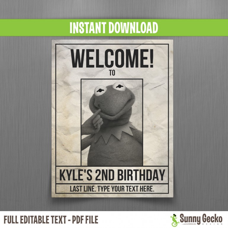 Muppets Birthday Welcome Sign